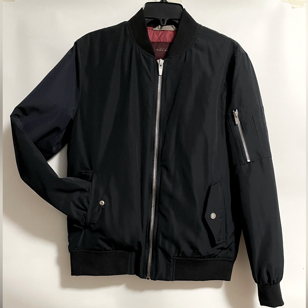 Zara Men Small Navy Bomber Jacket